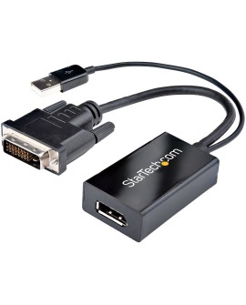 StarTech.com DVI2DP2 adapter kablowy 0,254 m DVI-D DisplayPort Czarny