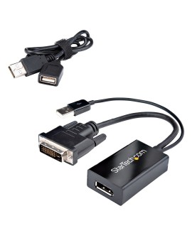 StarTech.com DVI2DP2 adapter kablowy 0,254 m DVI-D DisplayPort Czarny
