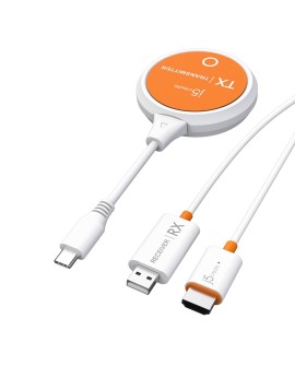 Nadajnik i odbiornik audio/video bezprzewodowy j5create ScreenCast USB-C Wireless Display HDMI Extender kolor biały JVAW62-N