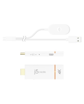 Nadajnik i odbiornik audio/video bezprzewodowy j5create ScreenCast 4K Wireless Display Adapter kolor biały JVAW76-N