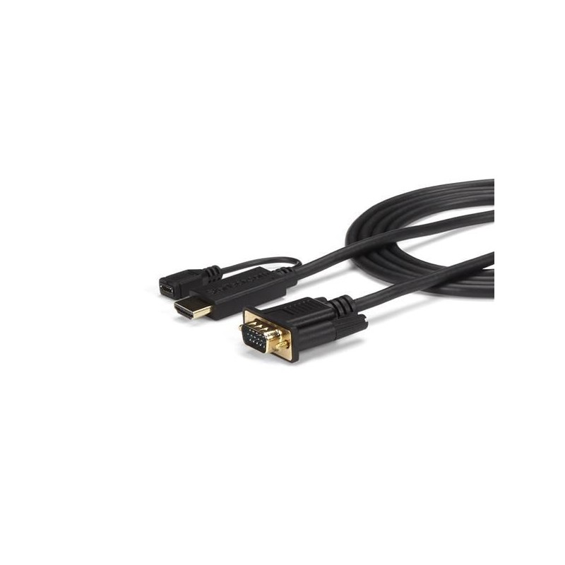StarTech.com HD2VGAMM10 adapter kablowy 3 m VGA (D-Sub) HDMI + Micro USB Czarny