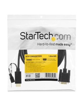 StarTech.com HD2VGAMM10 adapter kablowy 3 m VGA (D-Sub) HDMI + Micro USB Czarny