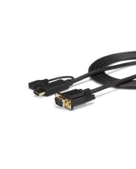 StarTech.com HD2VGAMM10 adapter kablowy 3 m VGA (D-Sub) HDMI + Micro USB Czarny