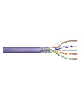 Kabel instalacyjny DIGITUS kat.6, F/UTP, Dca, AWG 23/1, LSOH, 500m, fioletowy, szpula