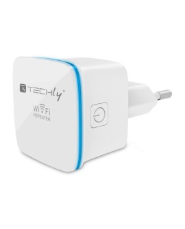 Techly I-WL-REPEATER7 przedłużacz sieciowy Wzmacniacz sieciowy Biały 10, 100 Mbit/s