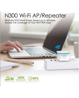 Techly I-WL-REPEATER7 przedłużacz sieciowy Wzmacniacz sieciowy Biały 10, 100 Mbit/s