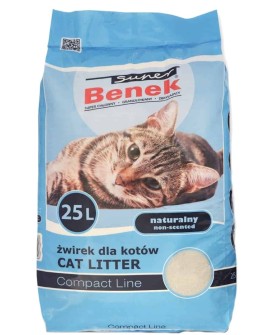 CERTECH Super Benek Compact Naturalny - żwirek dla kota zbrylający 25 l