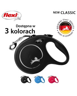 Smycz flexi automatyczna New Classic L taśma 5m - dla psa do 50kg, kolor: czarny