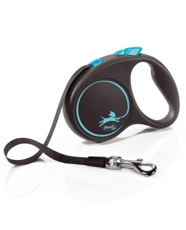 Smycz flexi automatyczna Black Design S taśma 5 m - dla psa do 15 kg, kolor niebieski