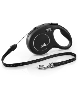 Smycz flexi automatyczna New Classic S linka 8 m - dla psa do 12 kg, kolor czarny