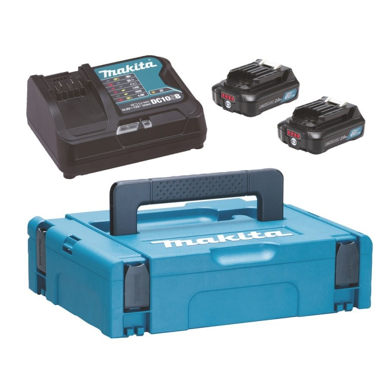 MAKITA ZESTAW ZASILAJĄCY 12V 2x2,0Ah (BL1021Bx2+DC10SB) MAKPAC