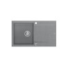 Zlewozmywak granitowy QUADRON EVAN 111 szary wpuszczany + syfon Push-2-Open