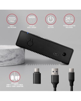 AXAGON EE35-GTR USB-C 3.2 Gen 1 - SATA 6G, Obudowa Zewnętrznego Dysku Twardego 3.5", Ryflowana - Czarna