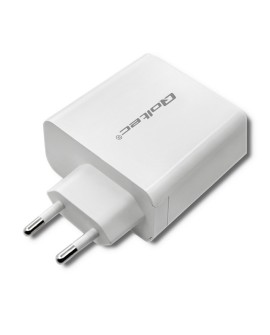 Qoltec 51715 Ładowarka sieciowa | 63W | 5-20V | 1.5-3A | USB typ C PD | USB QC 3.0 | Biała