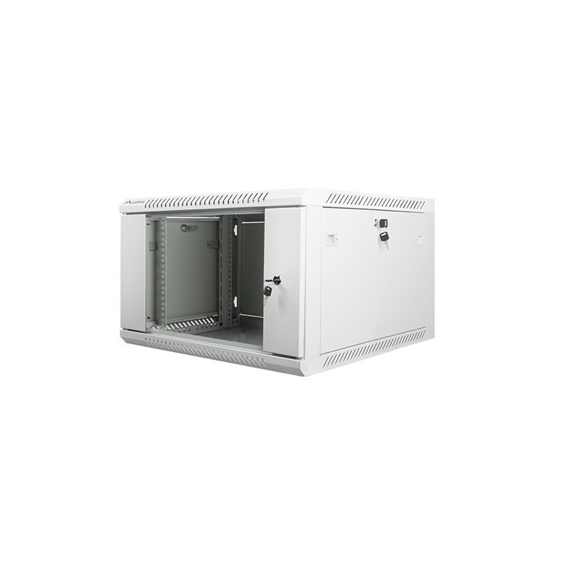 Szafa jednosekcyjna Lanberg WF01-6606-10S (6U 368mm / 600mm / 600 mm wisząca Szklane 19'' kolor szary)