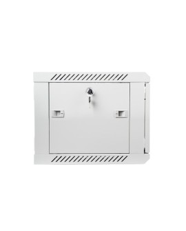Szafa jednosekcyjna, zamykana na zamek Lanberg WF01-6406-10S (6U 368mm / 600mm / 450 mm wisząca Szklane 19'' kolor szary)