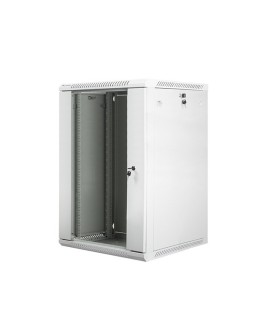 Szafa montażowe Lanberg WF01-6618-10S (18U 900mm / 600mm / 600 mm wisząca Szklane 19'' kolor szary)
