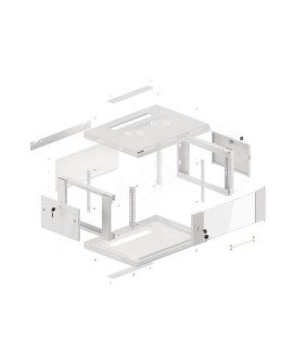 Szafa jednosekcyjna Lanberg WF01-6404-10S (4U 368mm / 600mm / 450 mm wisząca Szklane 19'' kolor szary)
