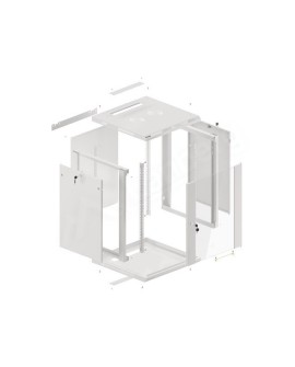 Szafa rack Lanberg WF01-6615-10S (15U 769mm / 600mm / 600 mm wisząca Szklane 19'' kolor szary)