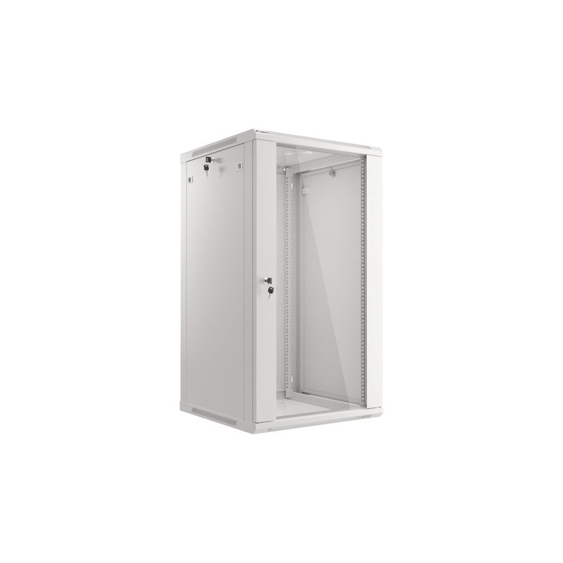 Szafa jednosekcyjna Lanberg WF01-6622-10S (22U 1080mm / 600mm / 600 mm wisząca Szklane 19'' kolor szary)