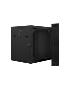 Szafa rack Lanberg WF02-6612-10B (12U 635mm / 600mm / 600 mm wisząca Szklane 19'' kolor czarny)