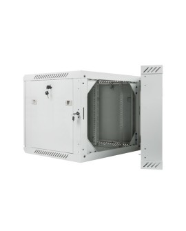 Szafa rack Lanberg WF02-6609-10S (9U 502mm / 600mm / 600 mm wisząca Szklane 19'' kolor szary)