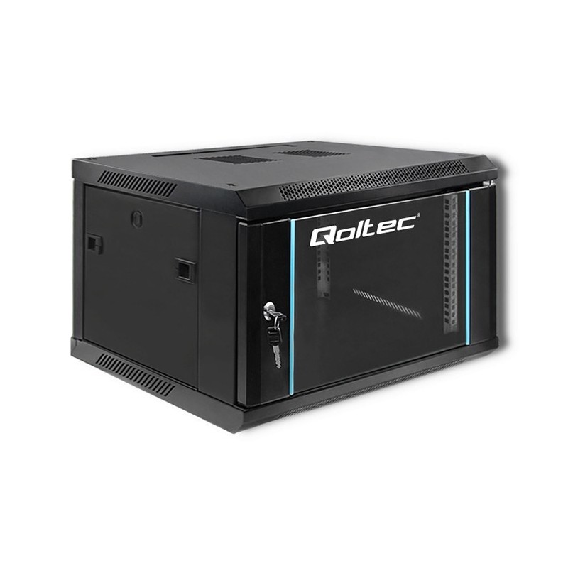 Szafa wisząca QOLTEC RACK 19" 6U 600X370X600 czarna