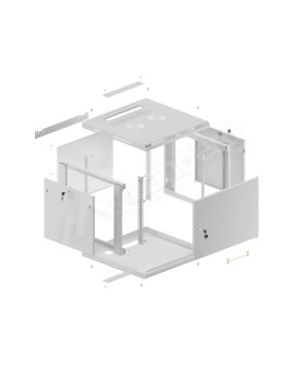 LANBERG SZAFA WISZĄCA RACK 19" 9U 600X600 DRZWI METALOWE SZARA (FLAT PACK) WF01-6609-00S