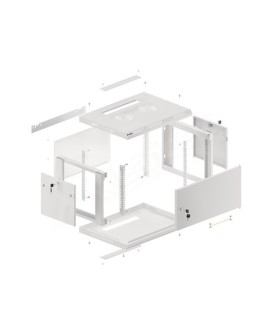 LANBERG SZAFA WISZĄCA RACK 19" 6U 600X450 DRZWI METALOWE SZARA (FLAT PACK) WF01-6406-00S