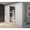 SZAFA FARO DRZWI PRZESUWNE LUSTRO 235CM BIEL MAT