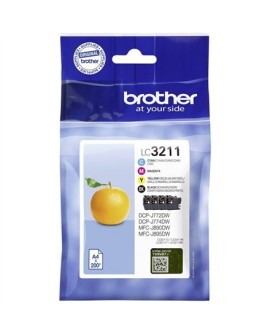 Brother LC3211VALDR nabój z tuszem 4 szt. Oryginalny Czarny, Cyjan, Purpurowy, Żółty