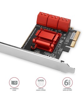 AXAGON PCES-SA6 Kontroler PCIe 6x wewn.