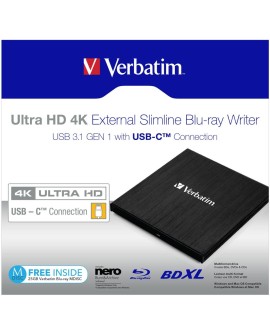 VERBATIM NAPĘD ZEWNĘTRZNY BLU-RAY X6 ULTRA HD 4K USB-C 3.1 43888