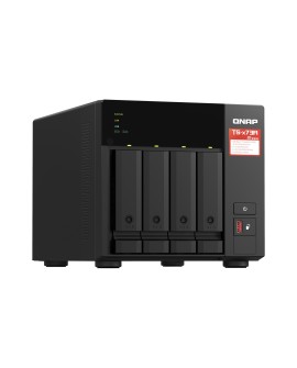 Qnap TS-473A-8G, Tower, 4 x 2.5"/3.5" SATA , AMD Ryzen V1500B 4C/8T, 8GB DDR4 (Max. 64GB), 2 x 2.5GbE, optional 10GbE, Single