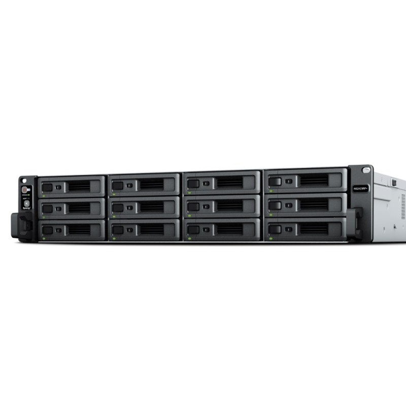 NAS Synology RS2423+ 2U RACK 12x (3.5" SATA HDD/2.5" SATA SSD) AMD Ryzen V1780B, 8 GB DDR4 ECC UDIMM (max. 32GB), 2x 1GbE RJ-45,