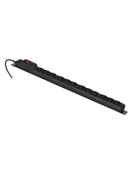 Listwa przeciwprzepięciowa Activejet COMBO/12gn/5m/cz (12 x UTE 10A (2500 W) 5m kolor czarny)