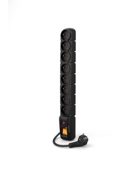 HSK DATA acar S8 PRO 8 Gniazdo(a) sieciowe 230 V Czarny 1,5 m