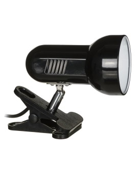 Lampka na biurko mocowana na klips kolor czarny metalowa duży gwint E27