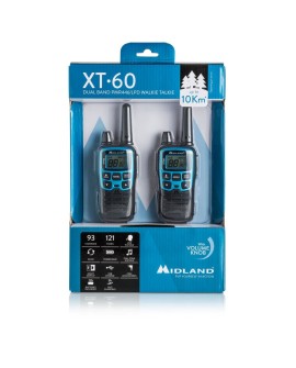 Midland XT60 krótkofalówka 24 kan. 446.00625 - 446.0937 MHz Czarny, Niebieski