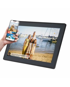 Denver PFF-1515B cyfrowa ramka na zdjęcia Czarny 39,6 cm (15.6") Ekran dotykowy Wi-Fi