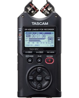 Tascam DR-40X - Przenośny rejestrator cyfrowy z interfejsem USB, zapisujący 2 x stereo, 2 GB karta SD