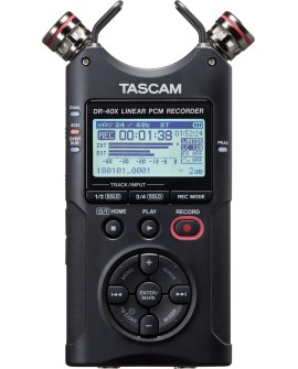 Tascam DR-40X - Przenośny rejestrator cyfrowy z interfejsem USB, zapisujący 2 x stereo, 2 GB karta SD