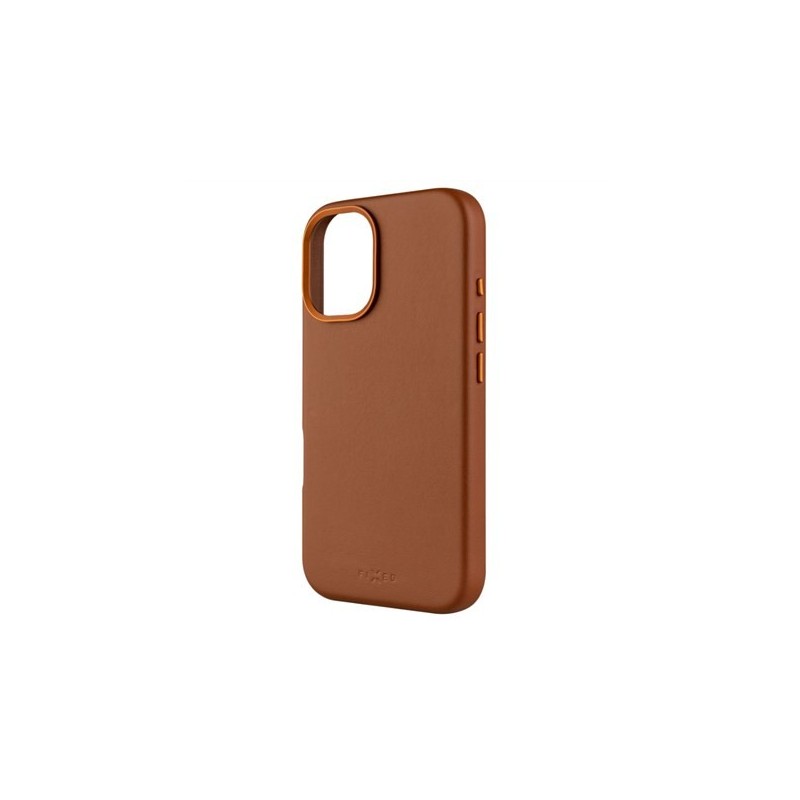 Naprawiono MagLeather | Tylna okładka | Jabłko | iPhone'a 16 | Skóra | Brązowy