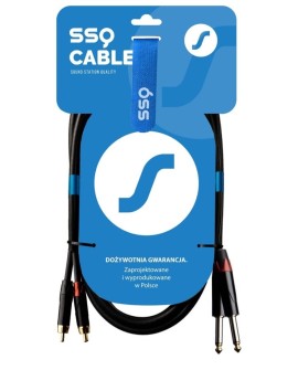 SSQ RCAJM1 - kabel 1 metrowy 2xRCA- 2x JACK MONO 6,3mm