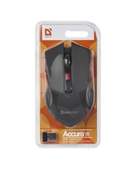 DEFENDER MYSZ BEZPRZEWODOWA ACCURA MM-275 RF CZARNO-CZERWONA OPTICAL 1600DPI 6P 52276