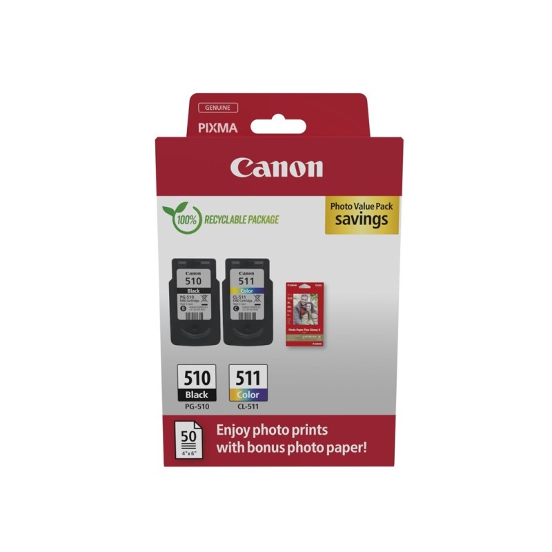 Canon 2970B017 nabój z tuszem 2 szt. Oryginalny Czarny, Cyjan, Purpurowy, Żółty