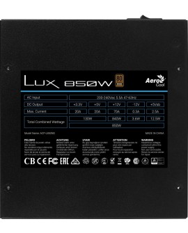 ZASILACZ AEROCOOL PGS LUX 850W 80+ Bronze/ PSU