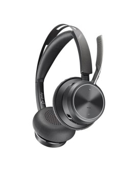 POLY Zestaw słuchawkowy Voyager Focus 2 USB-C-C + przejściówka USB-C/A Adapter + podstawka ładująca