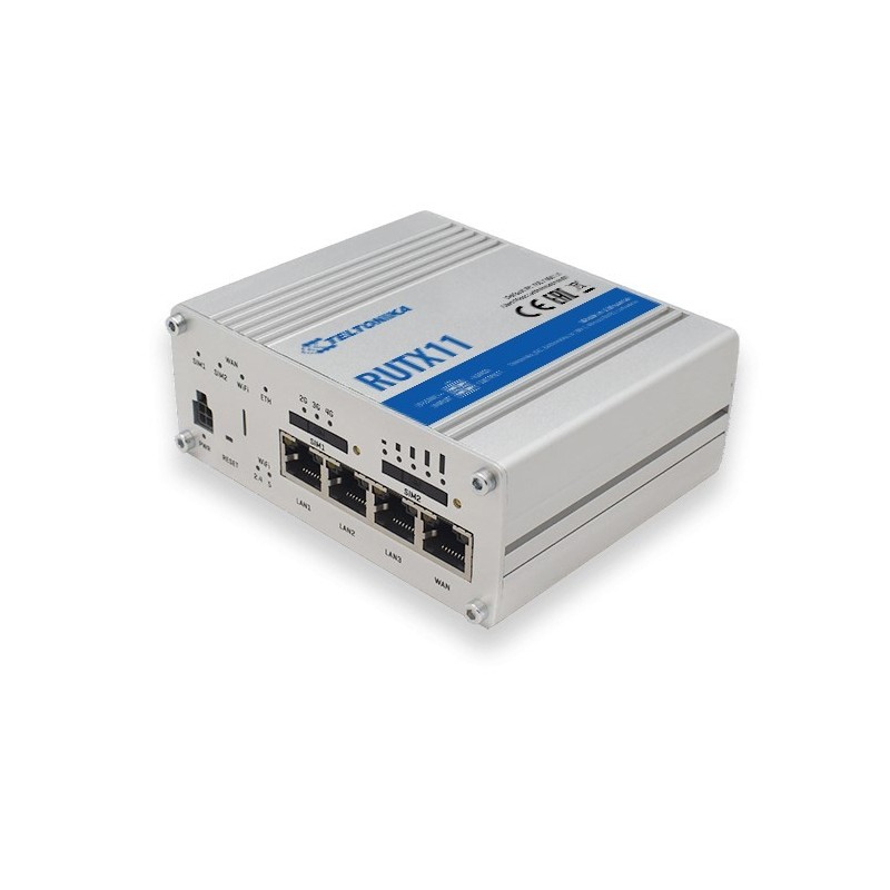 Router bezprzewodowy Teltonika RUTX11000000 (3G/4G/LTE SIM, 3G/4G/LTE USB 2,4 GHz, 5 GHz)