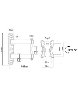 MACLEAN UCHWYT DO TELEWIZORA LUB MONITORA MAX. VESA 100X100, 13-32", 30KG, CZARNY MC-417